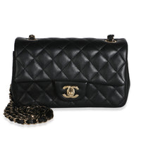 Chanel Black Quilted Lambskin Mini Rectangular Flap Bag Handbag id