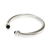 David Yurman Sterling Silver Onyx and Diamond Cable Classic Bracelet 2
