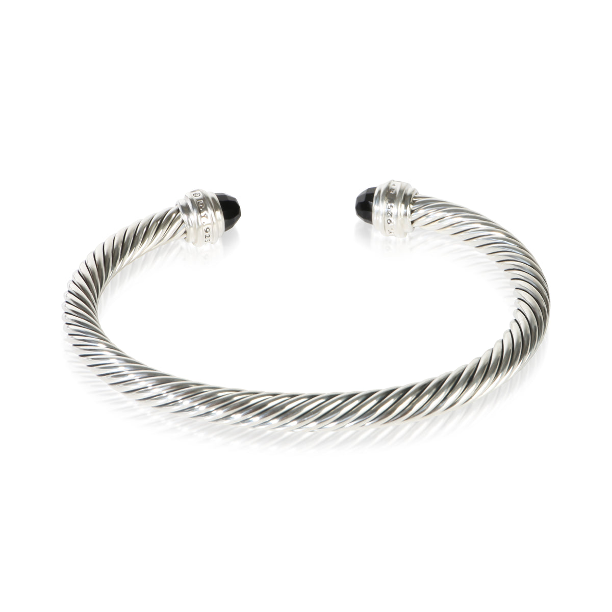 David Yurman Sterling Silver Onyx and Diamond Cable Classic Bracelet 3