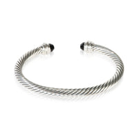 David Yurman Sterling Silver Onyx and Diamond Cable Classic Bracelet 3