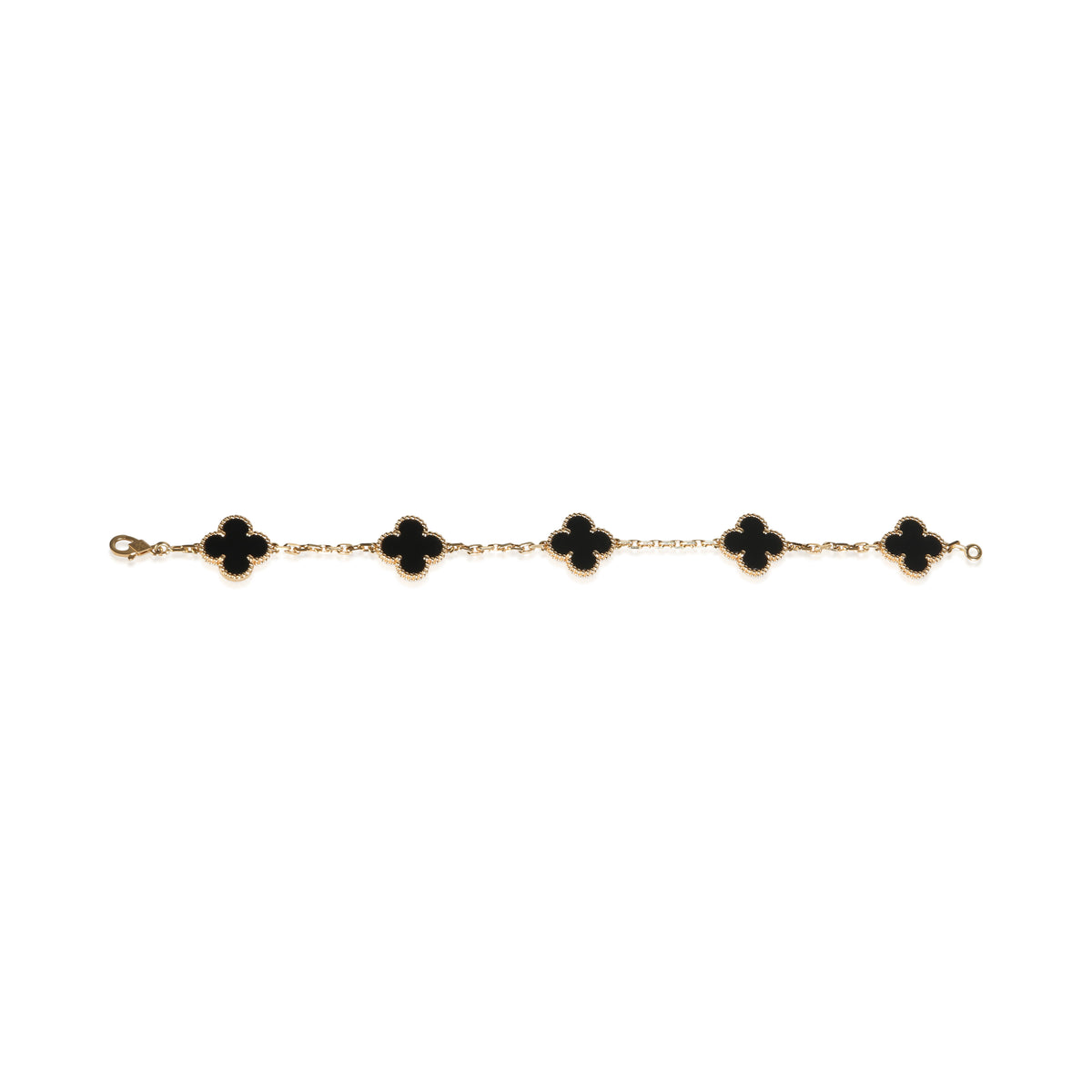 Van Cleef & Arpels Yellow Gold Onyx Vintage Alhambra Bracelet 5