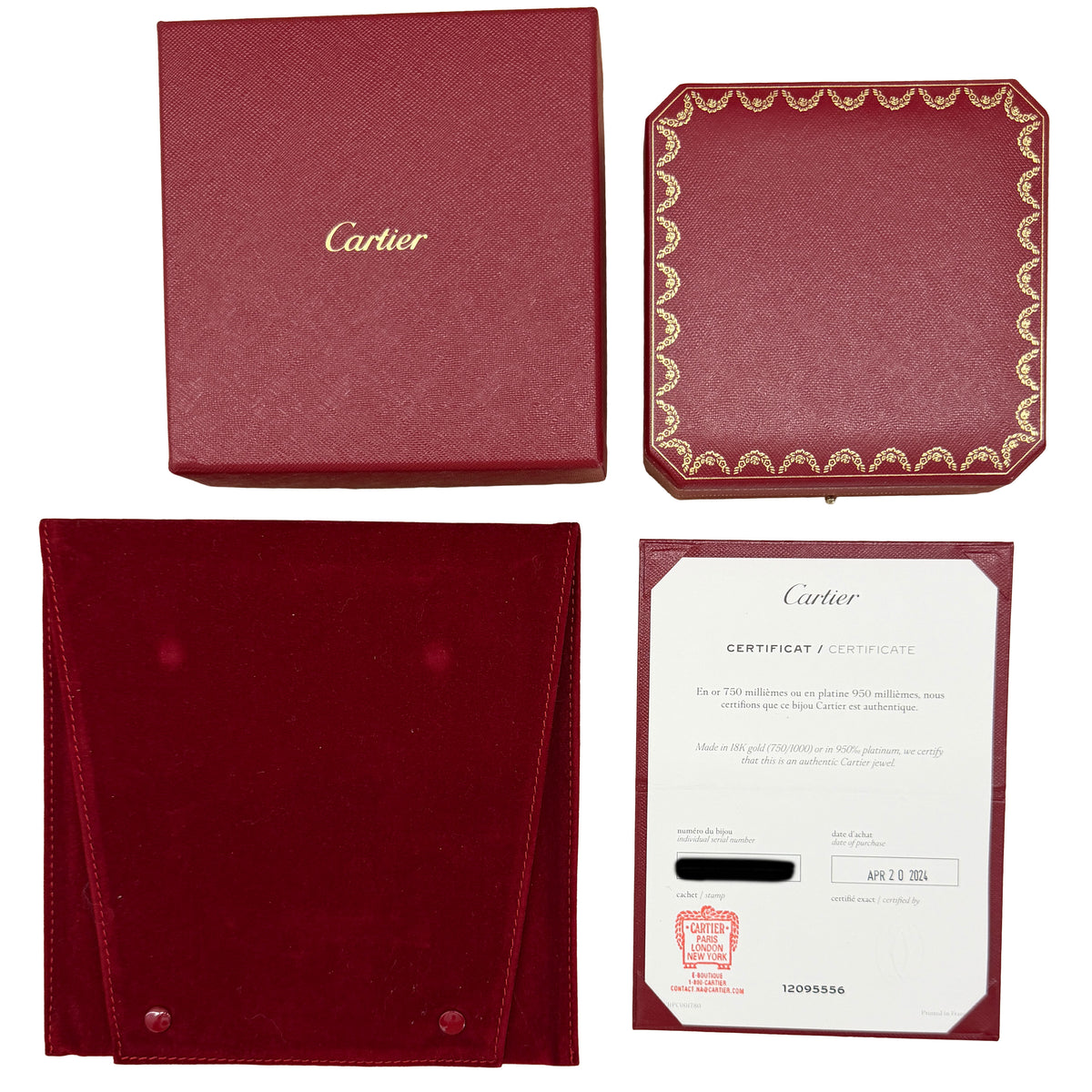 Cartier Yellow Gold Diamond Love Necklace box
