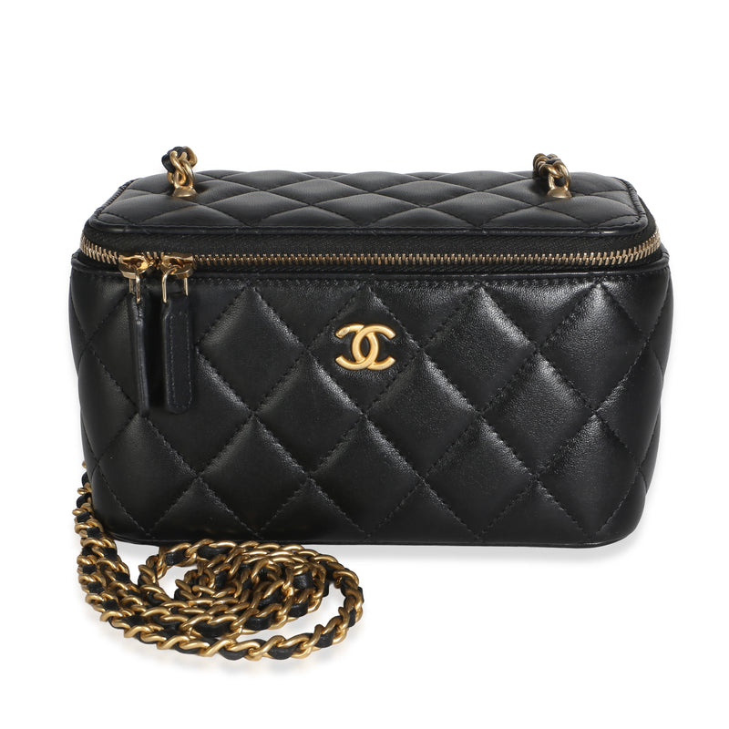 Chanel Black Quilted Lambskin Small Pearl Crush Vanity With Chain Handbag id