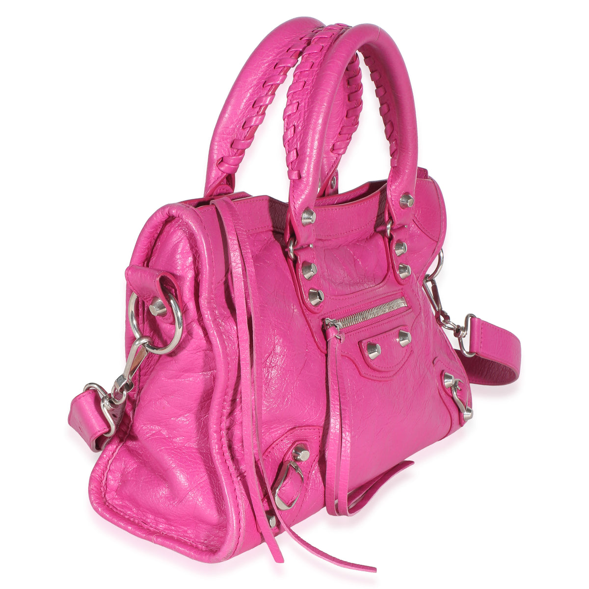 Balenciaga Rose Magenta Agneau Classic Hardware Small Le City Bag Handbag 3