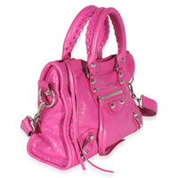 Balenciaga Rose Magenta Agneau Classic Hardware Small Le City Bag Handbag 3