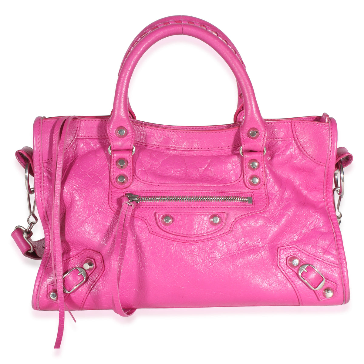 Balenciaga Rose Magenta Agneau Classic Hardware Small Le City Bag Handbag id