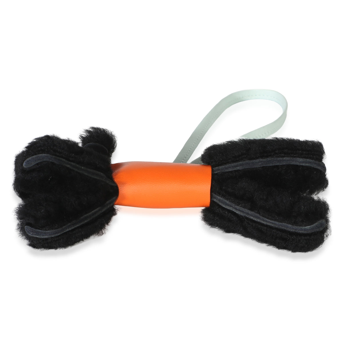 Hermès Black Feu Vert Peppermint Milo Lambskin Shearling Budy Charm 6
