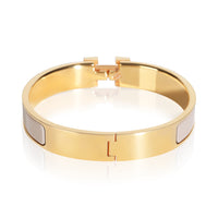 Hermès Gold Plated Clic H In Marron Glacé Bracelet 3