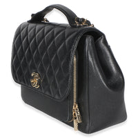 Chanel Black Quilted Caviar Large Business Affinity Flap Bag Handbag 2