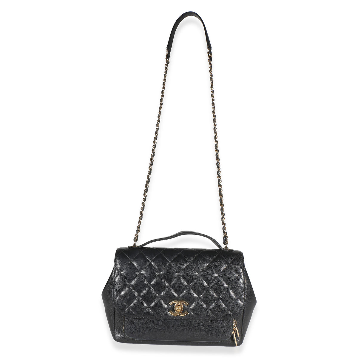 Chanel Black Quilted Caviar Large Business Affinity Flap Bag Handbag 8