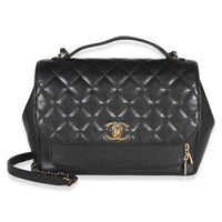 Chanel Black Quilted Caviar Large Business Affinity Flap Bag Handbag id