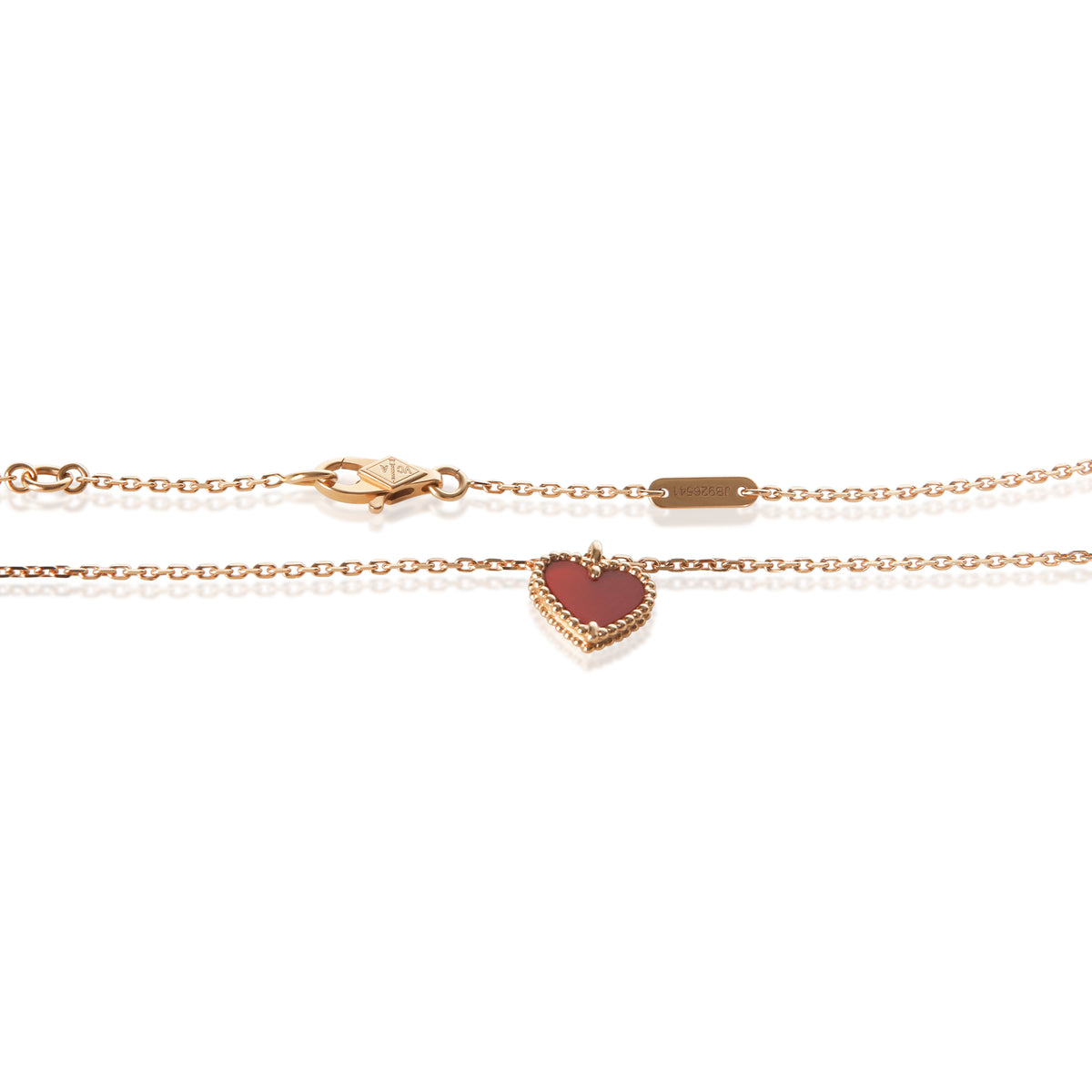Van Cleef & Arpels Rose Gold Carnelian Sweet Hearts Pendant 2