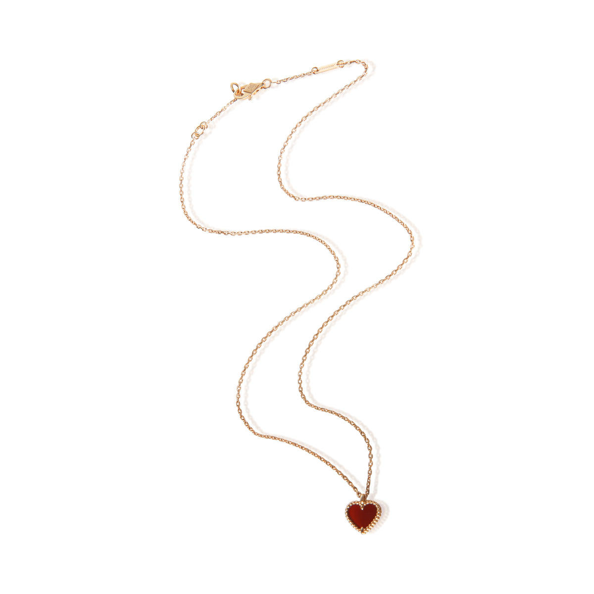 Van Cleef & Arpels Rose Gold Carnelian Sweet Hearts Pendant 3