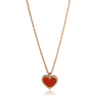 Van Cleef & Arpels Rose Gold Carnelian Sweet Hearts Pendant fv