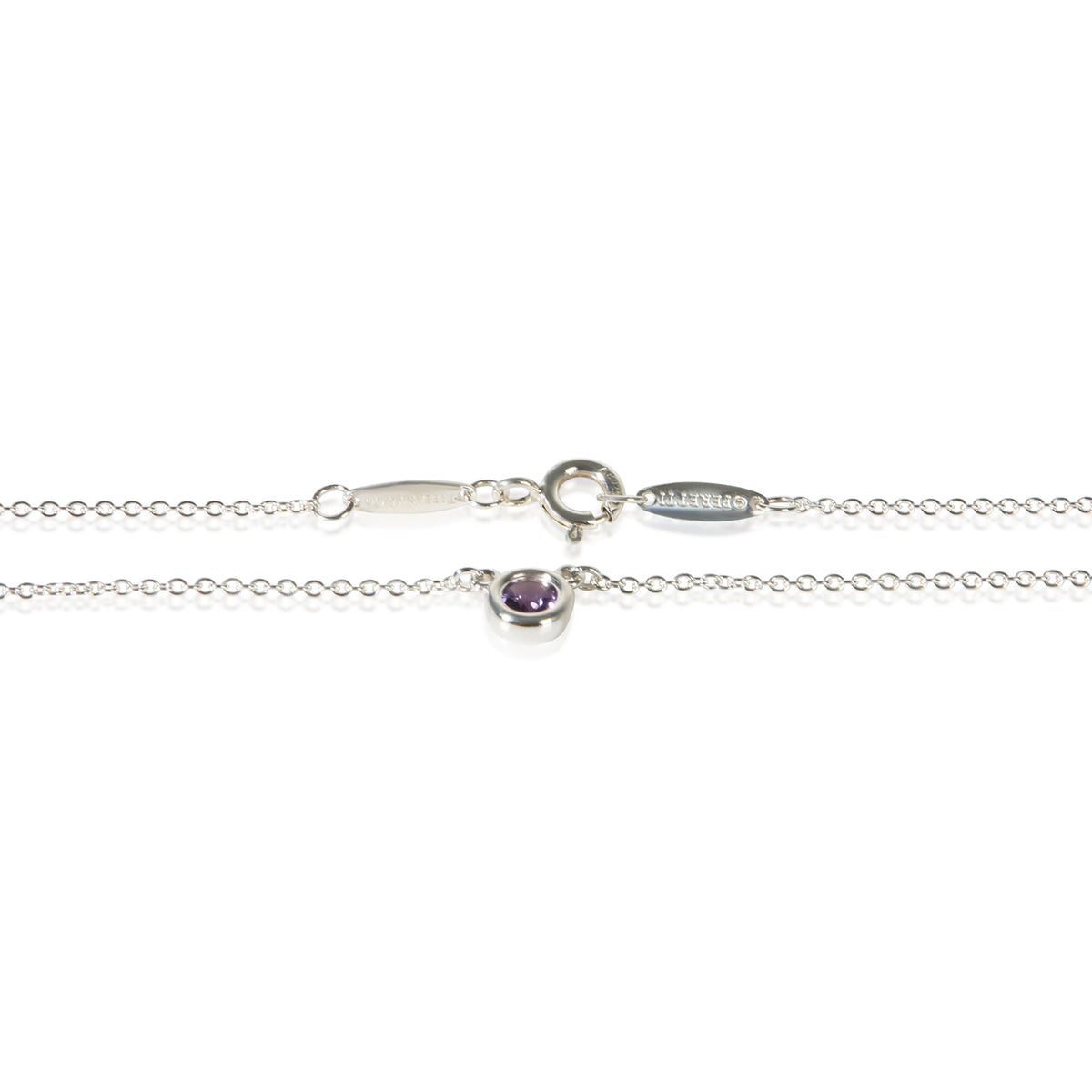 Tiffany & Co. Sterling Silver Amethyst Elsa Peretti Color By The Yard Pendant 2
