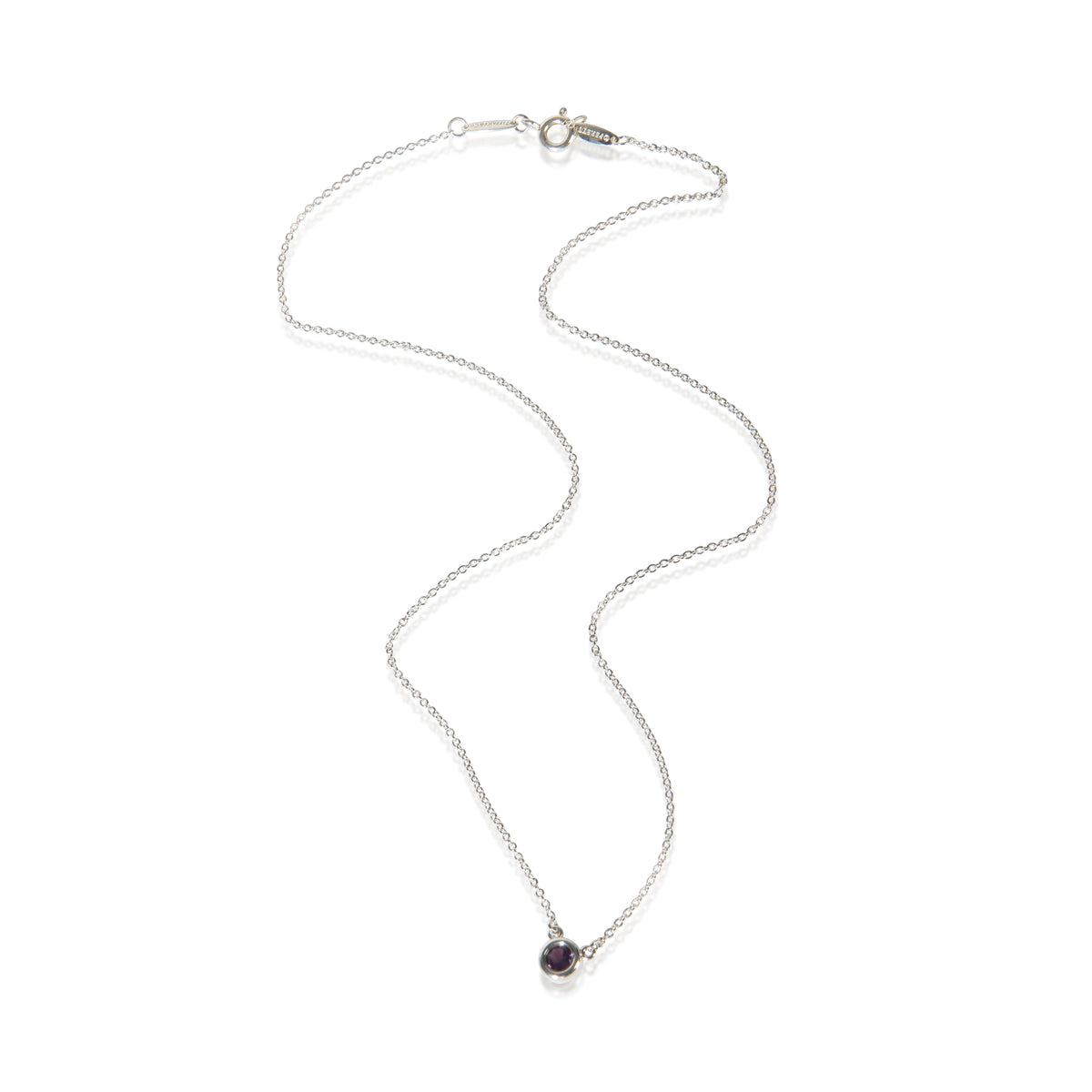 Tiffany & Co. Sterling Silver Amethyst Elsa Peretti Color By The Yard Pendant 3