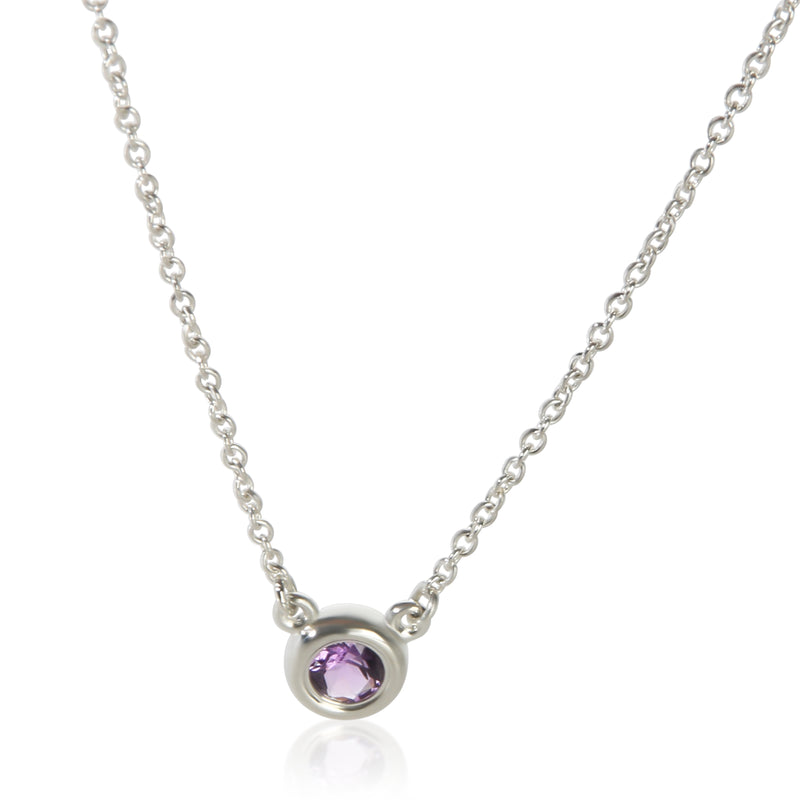 Tiffany & Co. Sterling Silver Amethyst Elsa Peretti Color By The Yard Pendant fv