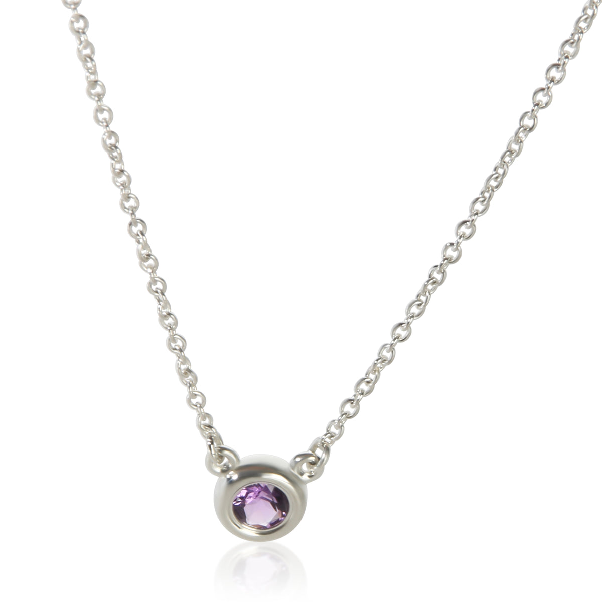 Tiffany & Co. Sterling Silver Amethyst Elsa Peretti Color By The Yard Pendant fv