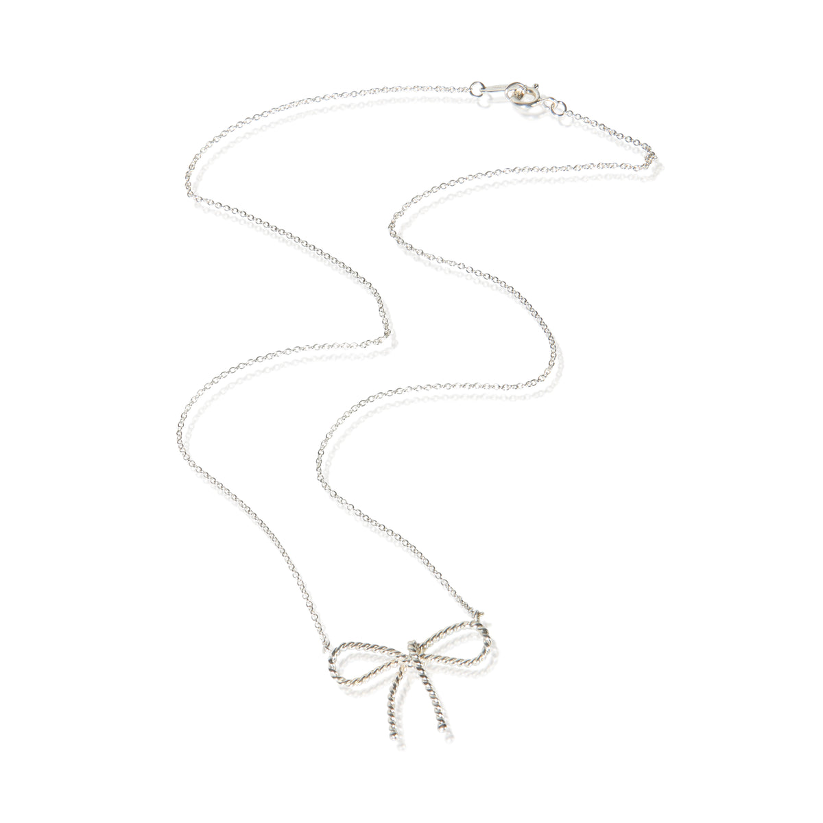 Tiffany & Co. Sterling Silver Rope Bow Pendant 3