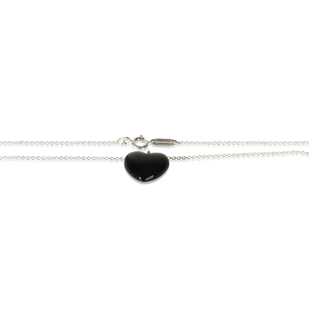 Tiffany & Co. Sterling Silver Onyx Heart Pendant 2