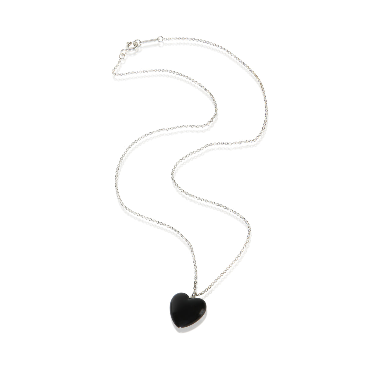 Tiffany & Co. Sterling Silver Onyx Heart Pendant 3