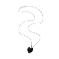 Tiffany & Co. Sterling Silver Onyx Heart Pendant 3