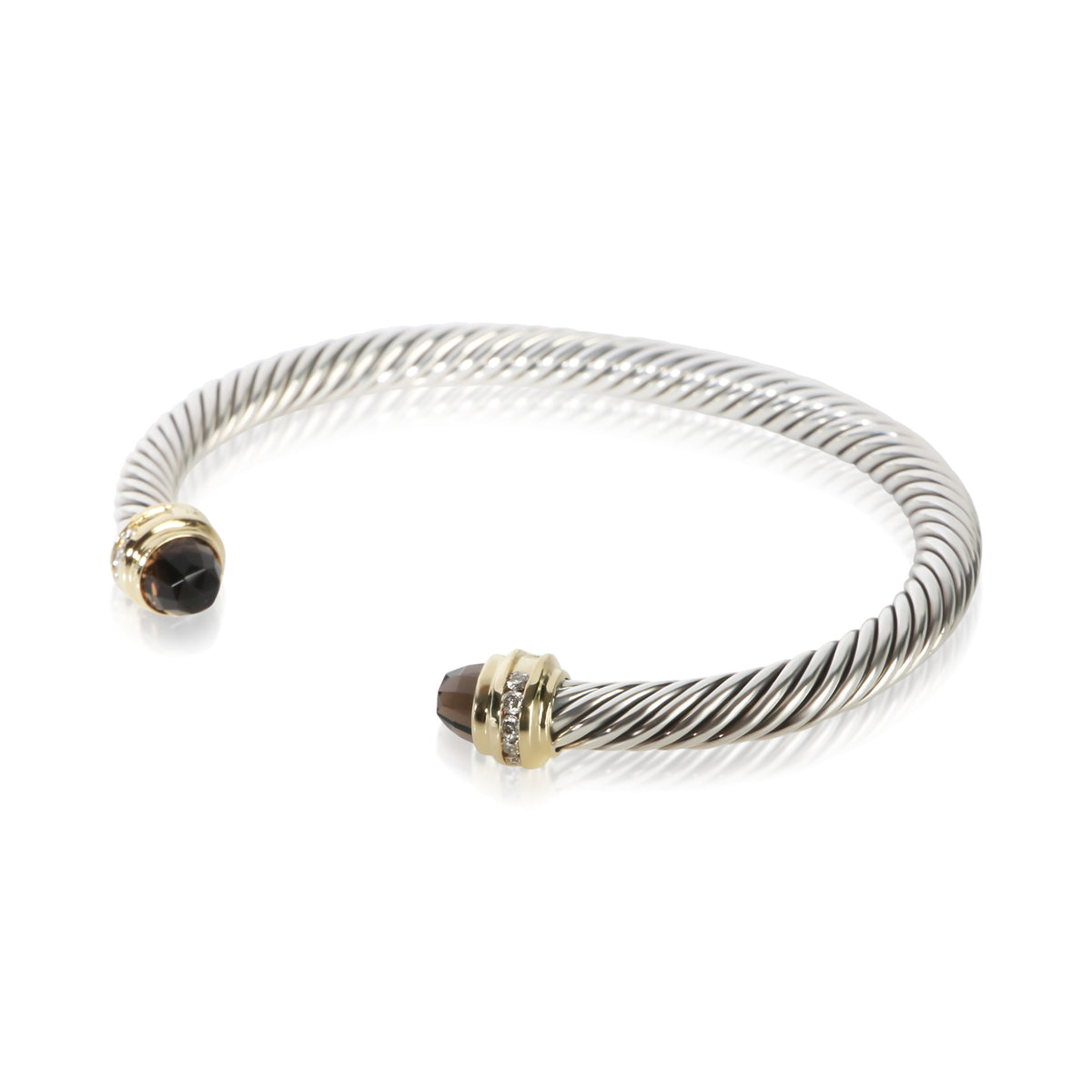 David Yurman Yellow Gold & Sterling Silver Smokey Quartz and Diamond Cable Class 2