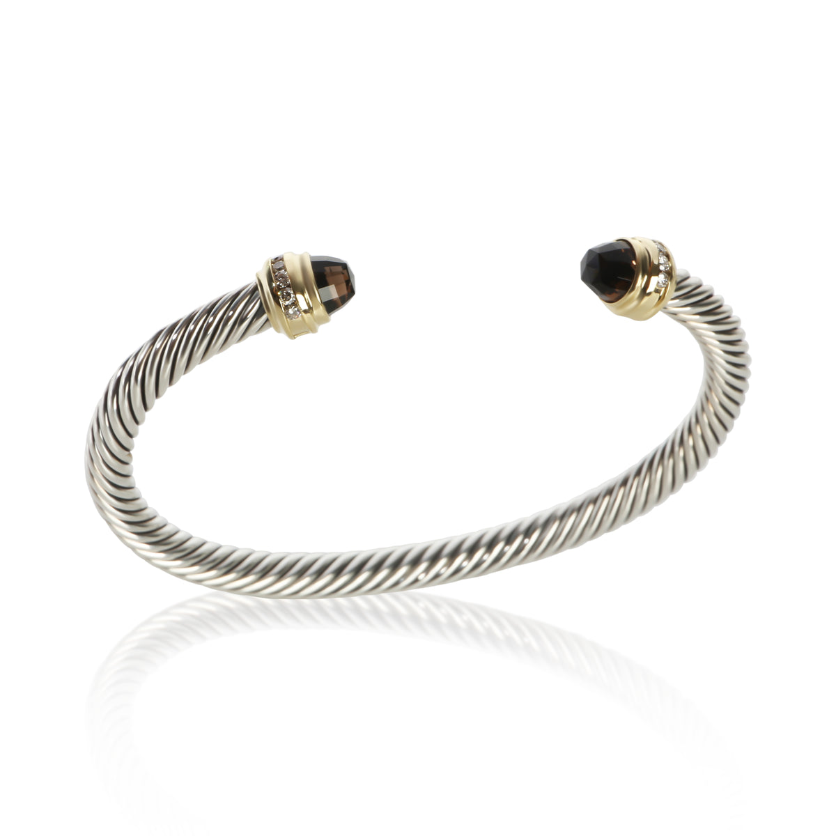 David Yurman Yellow Gold & Sterling Silver Smokey Quartz and Diamond Cable Class 4
