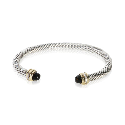 David Yurman Yellow Gold & Sterling Silver Smokey Quartz and Diamond Cable Class fv