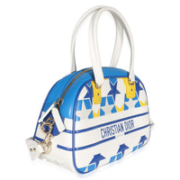 Christian Dior Blue Multicolor Calfskin Star Medium Dior Vibe Bowling Bag Handbag 3