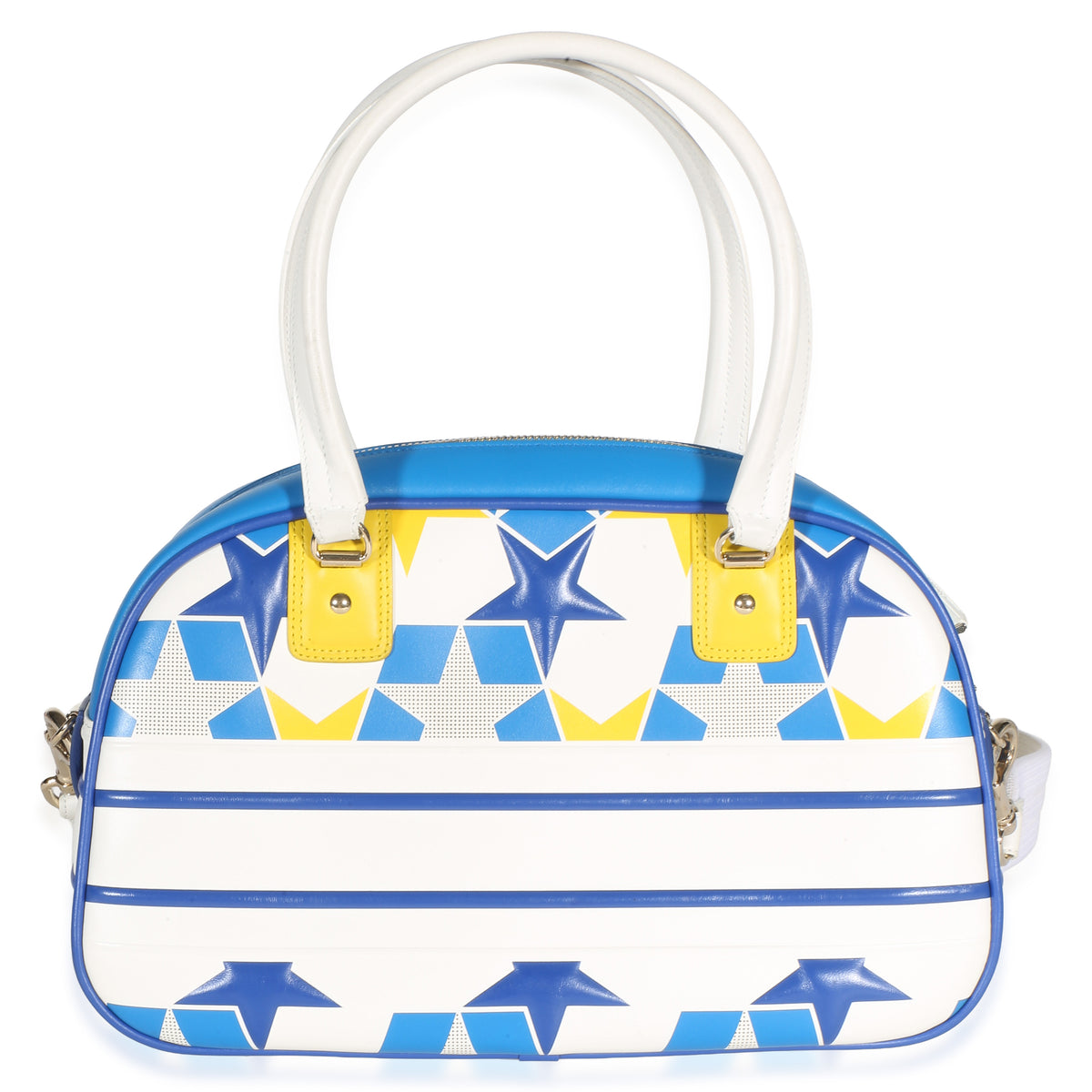 Christian Dior Blue Multicolor Calfskin Star Medium Dior Vibe Bowling Bag Handbag 4