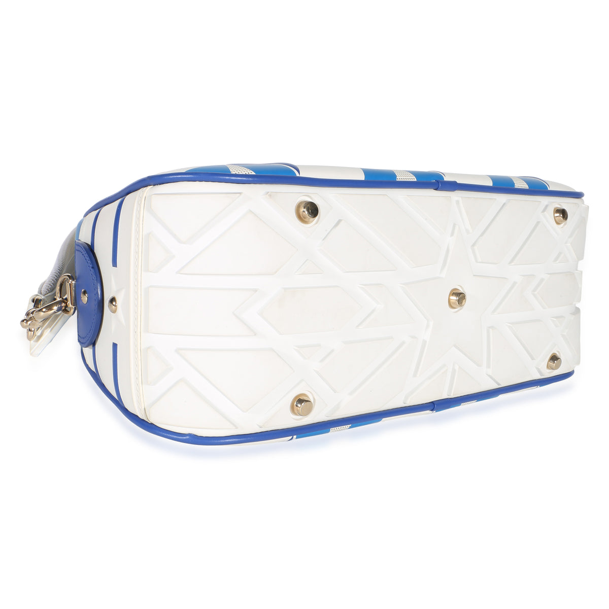 Christian Dior Blue Multicolor Calfskin Star Medium Dior Vibe Bowling Bag Handbag 7