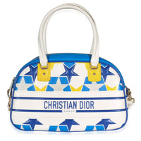 Christian Dior Blue Multicolor Calfskin Star Medium Dior Vibe Bowling Bag Handbag id