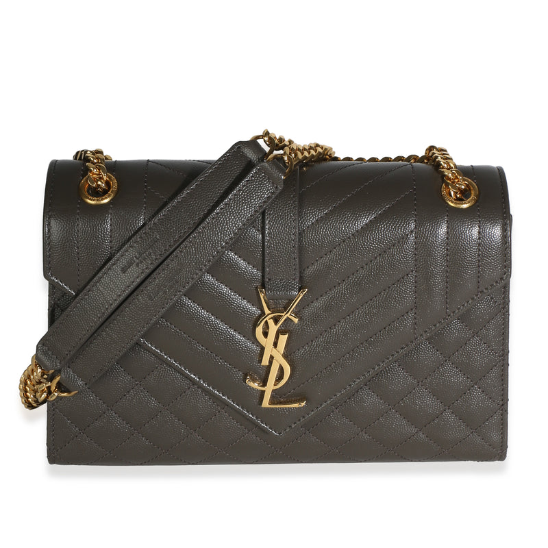 Saint Laurent Pebble Grain De Poudre Mixed Matelasse Triquilt Medium Satchel Handbag id