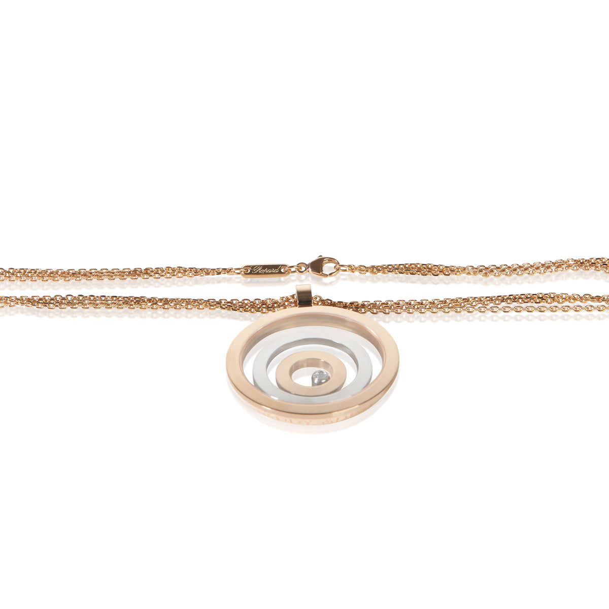 Chopard 3 Tone Gold Diamond Happy Spirit Pendant 2