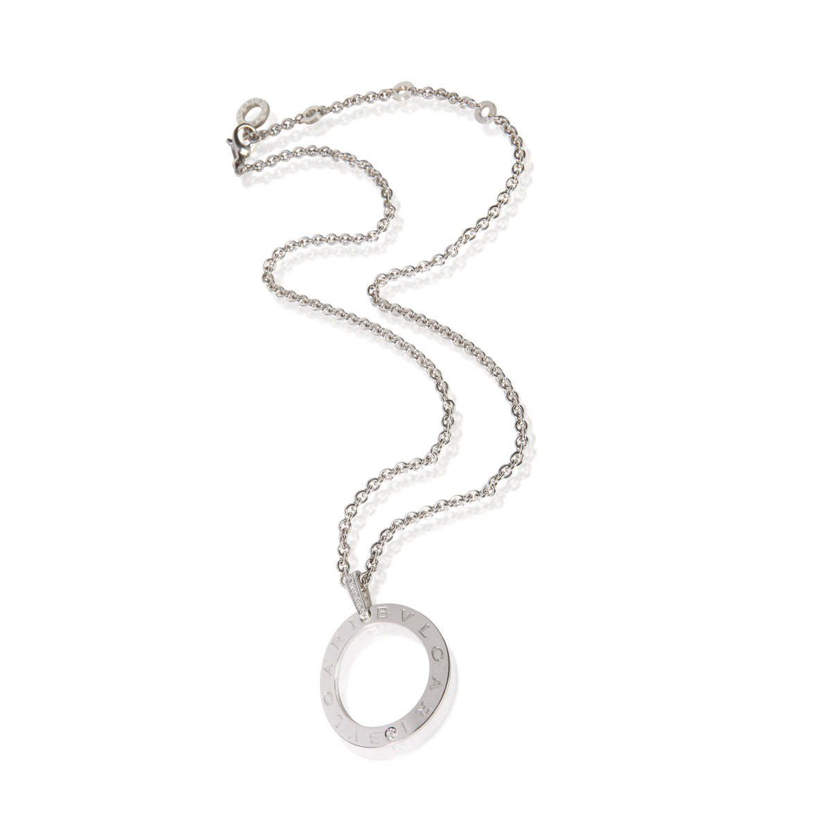 BVLGARI White Gold Diamond Bvlgari Bvlgari Circle Pendant 2