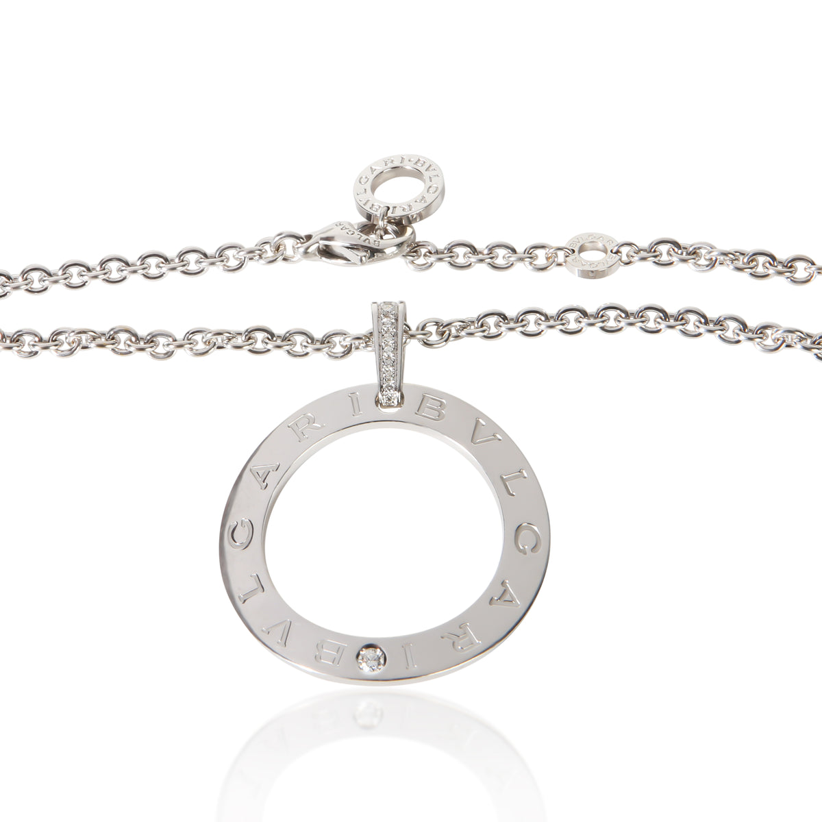 BVLGARI White Gold Diamond Bvlgari Bvlgari Circle Pendant 3