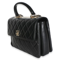 Chanel Black Quilted Lambskin Medium Trendy Top Handle Bag Handbag 2