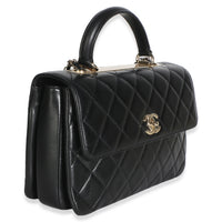 Chanel Black Quilted Lambskin Medium Trendy Top Handle Bag Handbag 3