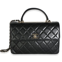 Chanel Black Quilted Lambskin Medium Trendy Top Handle Bag Handbag id