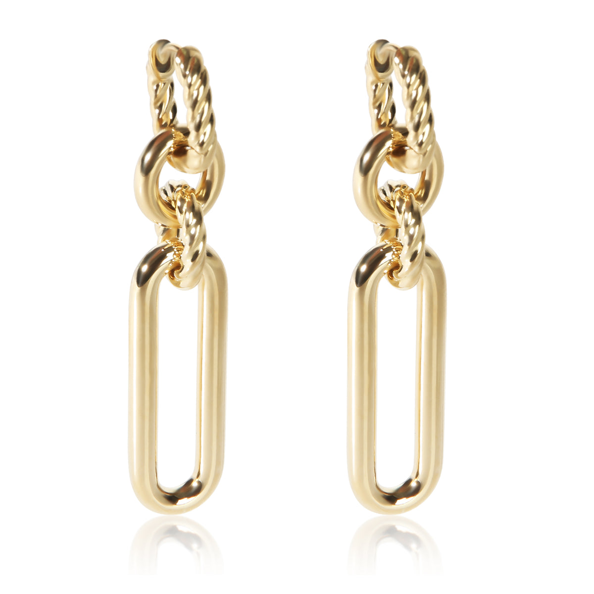 David Yurman Yellow Gold Lexington Earrings fv