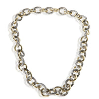 David Yurman 1/4 18K Yellow Gold & Sterling Silver Oval Link Necklace 3