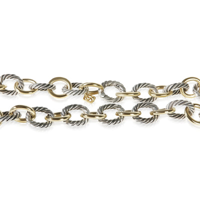 David Yurman 1/4 18K Yellow Gold & Sterling Silver Oval Link Necklace fv