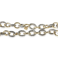 David Yurman 1/4 18K Yellow Gold & Sterling Silver Oval Link Necklace fv