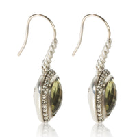 David Yurman Sterling Silver Peridot and Diamond Noblesse Earrings 2