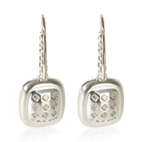 David Yurman Sterling Silver Peridot and Diamond Noblesse Earrings 3
