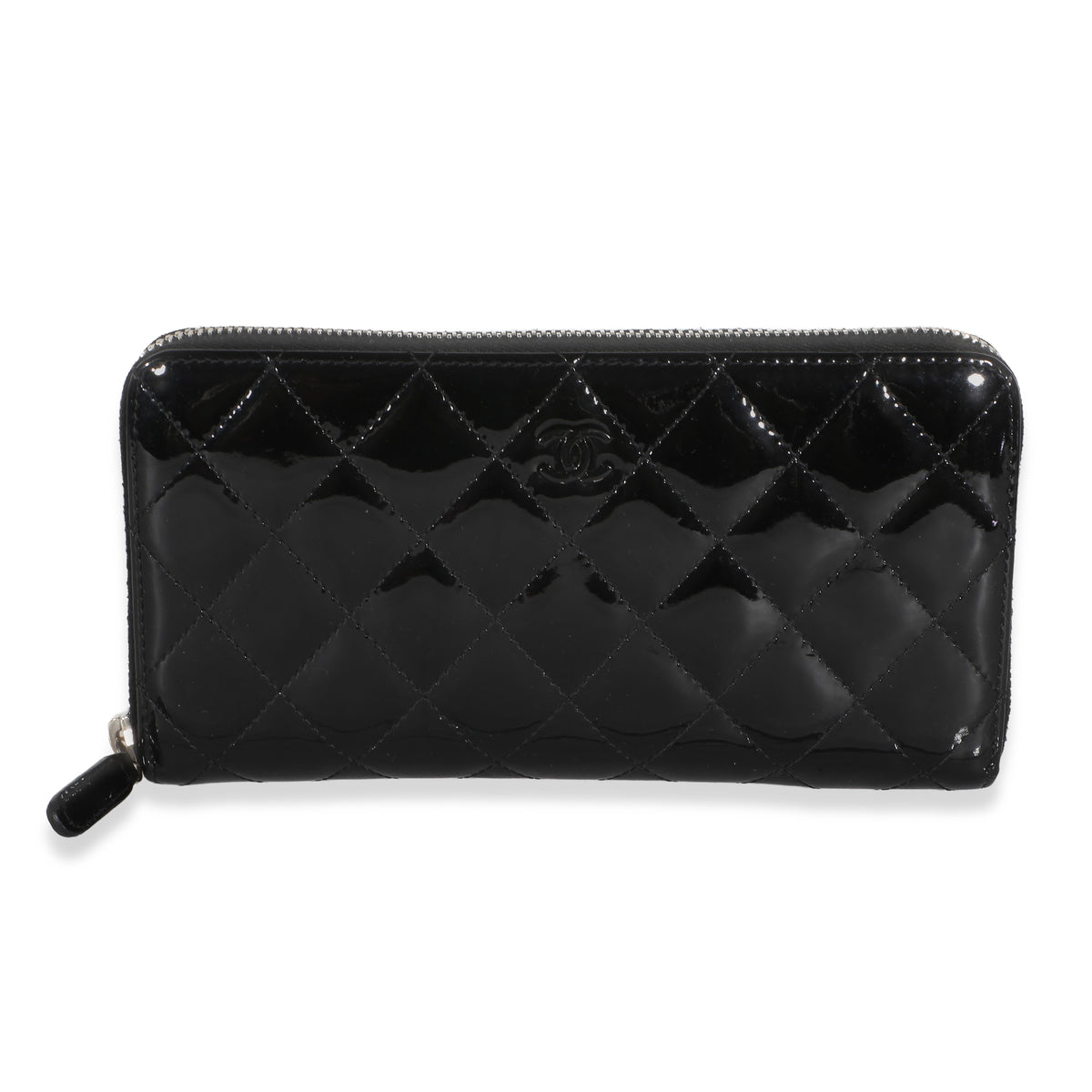 Chanel Black Quilted Patent Large Gusset Long Flap Wallet Wallet id