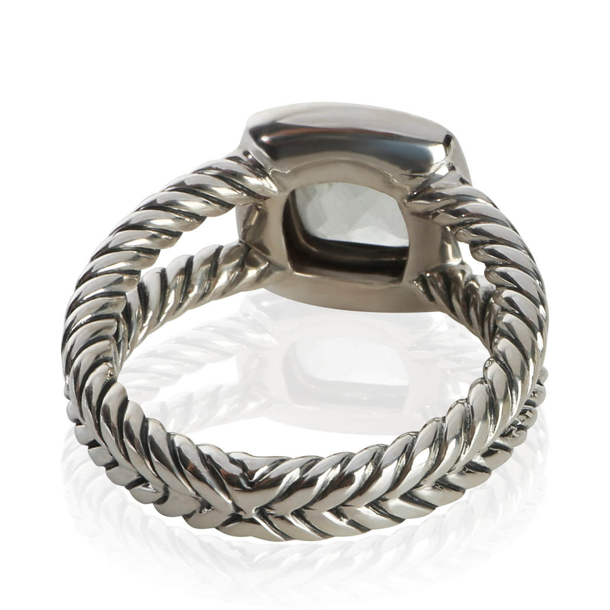 David Yurman Sterling Silver Prasiolite and Diamond Petite Albion Ring 3