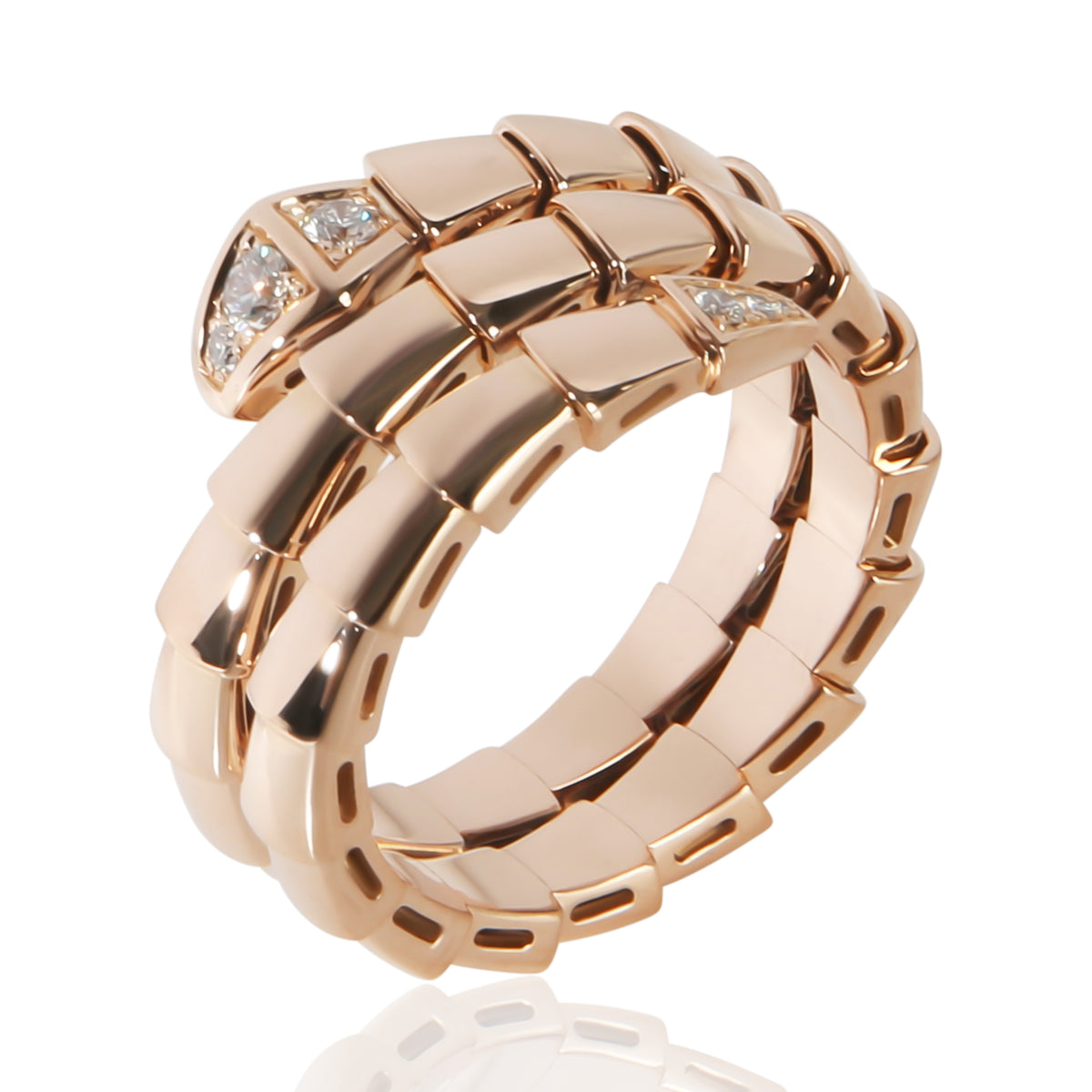 BVLGARI Rose Gold Diamond Serpenti Viper Wrap Ring 4