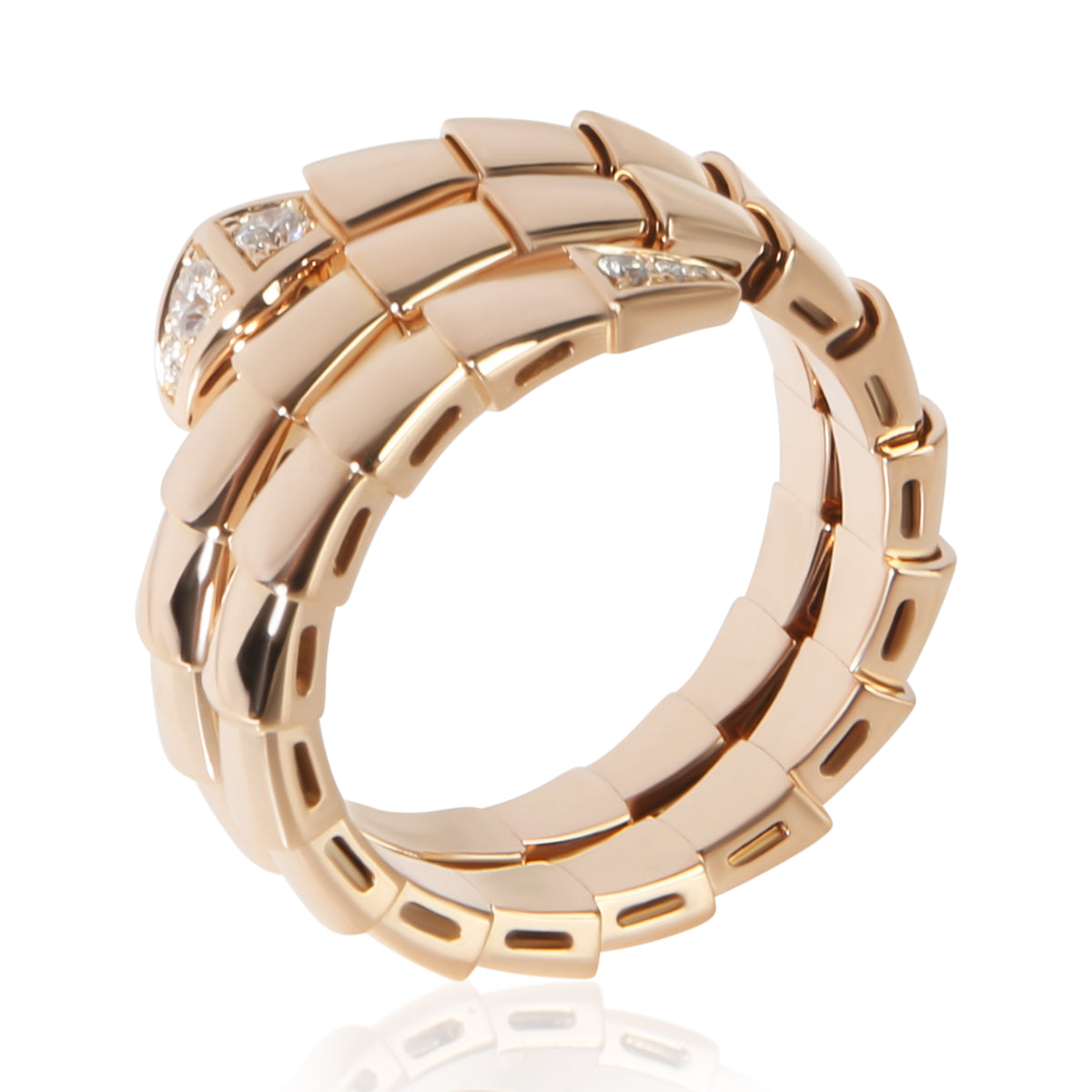BVLGARI Rose Gold Diamond Serpenti Viper Wrap Ring 5